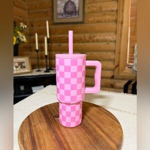 PINK CHECKMATE Simple Modern 24oz Kid’s Tumbler * LEAKPROOF